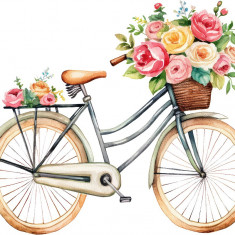 Sticker decorativ Bicicleta, Maro, 70 cm, 8116ST-8