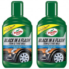 Set 2 B Turtle Wax Solutie Luciu Plastic Exterior Black In A Flash 300ML FG52791