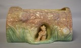 Jardiniera din ceramica smaltuita / Majolica Sylvac England - decor Elf buturuga