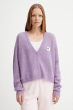 American Vintage cardigan din l&acirc;nă culoarea violet, light, NEN19A