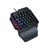 Mini Tastatura Gaming Mecanica pentru o Mana, Universala, Compatibilitate extinsa, Console, PS4/PS5, Xbox, Smartphone, PC, Android, iOS, Lumini RGB, C