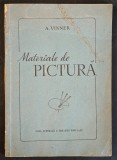 rara MATERIALE PICTURA &ndash; A. Winer 124 pag Materiale Compozitie Preparare Tehnica&hellip; Ulei Acuarela Guase Tempera Culori Clei Grunduri 1956. 24x17cm Uzata