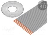 Cablu 3M bandă 0,635mm s&acirc;rmă Cu neecranat gri 30,5m