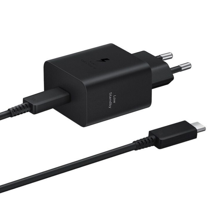 &Icirc;ncărcător Rețea Super Fast Charging Samsung, Cu Cablu, USB-C, 45W, Negru, Blister EP-T4511XBEGEU
