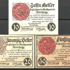 !!! AUSTRIA - LOT COMPLET NOTGELD MARCHEGG 1920 - UNC / CELE DIN IMAGINE