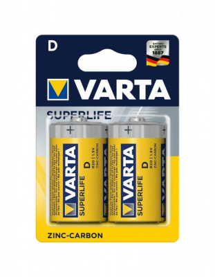 Baterie Varta SuperLife D R20 1,5V zinc carbon set 2 buc. foto