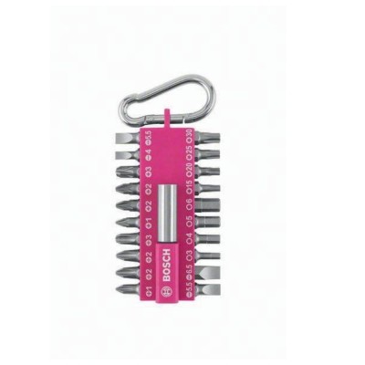 Set 21 capete de insurubare mixt in suport fucsia cu carabina Bosch foto