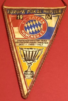 Fanion (model vechi-anii`60) fotbal - FC BAYERN MUNCHEN foto