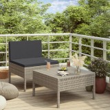 Set Mobilier Gradina Gossi, 2 Piese, Poliratan Gri, Perne Antracit Incluse, Canapea + Masa