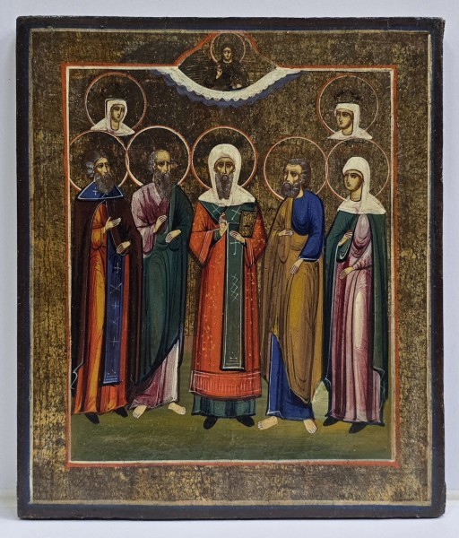 Icoana Scoala Rusa, Sapte Sfinti, Secol XIX