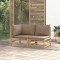Gossi set mobilier de gradina cu perne gri taupe, 2 piese, bambus