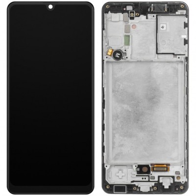 Display cu Touchscreen Samsung Galaxy A31 A315, cu Rama, Negru, Service Pack GH82-22761A foto
