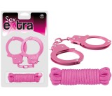 Set Catuse Si Franghie Pentru Imobilizare Erotica Sex Extra, Roz, Nmc