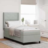 VidaXL Pat box spring cu saltea &amp; LED, gri deschis, 80x200 cm catifea
