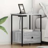 VidaXL Cabinet de noptiere cu stație de &icirc;ncărcare 2 pcs sonoma gri 859437