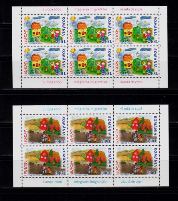 ✅RO 2006 LP 1718a &quot;Europa 2006- Integrarea imigrantilor &quot;,minicoli 6 serii,MNH