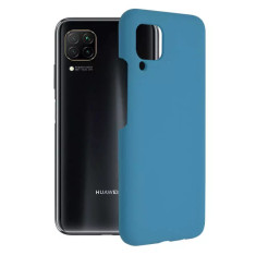 Husa Huawei P40 Lite Silicon Albastru Slim Mat cu Microfibra SoftEdge foto