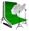 Kit studio foto,lumini,2 umbrele,suport fundal reglabil 2x3m + 3 panze fundal multicolore, 2x bec 150W, Dactylion