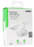 Belkin 30w Pd Pps Boostcharge Wall Charger + Usb-c To Usb-c Cable White