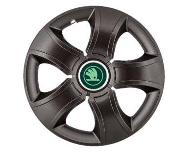 Set 4 Capace Roti Bis Negru R14, pentru Skoda Verde foto