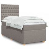 Cumpara ieftin Pat box spring cu saltea, gri taupe, 80x200 cm, textil