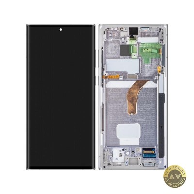 Display cu Touchscreen Samsung Galaxy S22 Ultra 5G S908 cu Rama Alb Service Pack GH82-27488C foto
