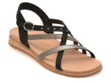 Cumpara ieftin Sandale SKECHERS negre, DESERT KISS LOW, din piele ecologica