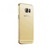 Husa Oglinda Gold Samsung Galaxy S7 Edge MyStyle Silicon Flexibil Protectie Anti-socuri Slim Eleganta Decupaj Logo