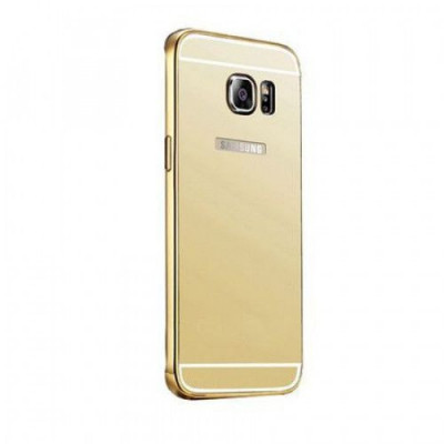 Husa cu efect de oglinda Samsung Galaxy S7 Edge Gold Perfect Fit foto