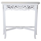 Consola Judgendstill Lemn Masiv Alb Design Elegant Manual Sculpturi Florale Mobila Living