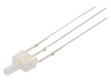 LED Bicolor 2mm Roșu/Alb Rece 330-500mcd 90&deg; Anod 10000K