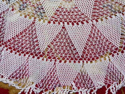 Fata de masa vintage , interbelica ,fir matase , lucru manual in totalitate foto