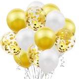 Set 15 baloane pentru petrecere, flippy, alb/auriu, 30 cm