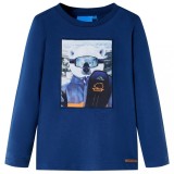 Tricou pentru copii cu m&acirc;neci lungi, bleumarin, 140