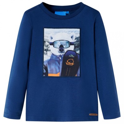 Tricou pentru copii cu m&amp;acirc;neci lungi,, albastru jeans, 116 13136 foto