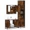 vidaXL Set mobilier de baie, 3 piese, stejar fumuriu, lemn prelucrat 3301102