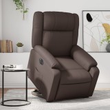 VidaXL Fotoliu rabatabil electric cu ridicare, maro, piele ecologică 3205166