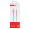Cablu date soft silicone USB - Lightning TRANYOO Fast Charge T-X22 Purple