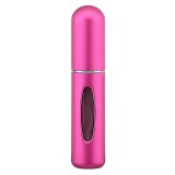 Fiola Parfum, Zamo&Acirc;&reg;, cu Pulverizator, din Sticla si Metal, Reincarcabila, 8.1 x 1.7cm, Capacitate 5ml, Culoare Roz