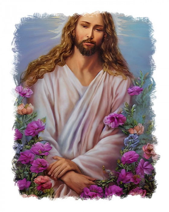 Sticker decorativ Isus Hristos, Multicolor, 70 cm, 11281ST