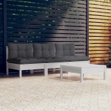 VidaXL Set mobilier grădină cu perne antracit, 4 piese, lemn de pin