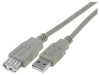 Cablu USB 2.0 USB A-A 3m Gri, VCOM