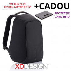 Rucsac laptop Bobby XL antifurt negru 17&amp;quot;- Original XD Design + Cadou foto