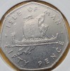 50 pence 1976 Isle of Man / Insula Man , Viking longship on map, km#39, Europa