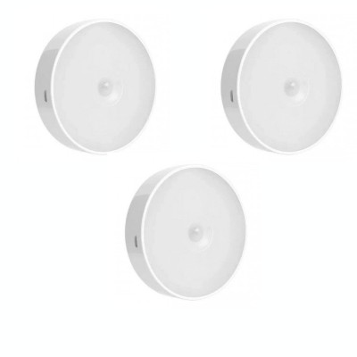 Set 3 x Lampa de veghe inteligenta LED cu senzor de miscare, USB, prindere magnetica, tip aplica, lumina dubla alb cald si rece foto