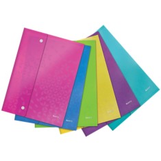 Set 6 Mape Protectie A4 cu Buton Leitz Wow, Diverse Culori, Mape de Protectie Colorate, Mape pentru Documente, Mape pentru Hartii, Mape Format A4, Map foto