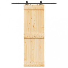 Ușă glisantă cu set de feronerie 70x210 cm, lemn masiv de pin foto