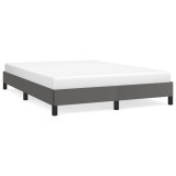 Cumpara ieftin Cadru de pat, gri, 140x200 cm, piele ecologica