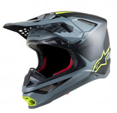 Casca cross enduro ALPINESTARS MX SUPERTECH S-M10 META culoarea negru fluorescent gri galben, marimea M unisex foto