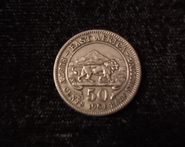 C50 - Moneda foarte veche - 50 centi - Africa de Est - 1954
